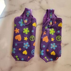 Girly hippie piece bright purple plum bottle insulator set of 2 travel accessori